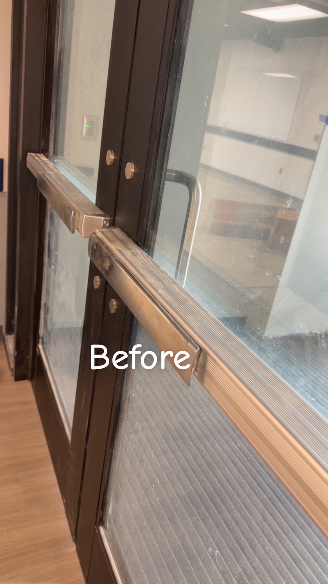 Entry Glass Detail — before cleaning