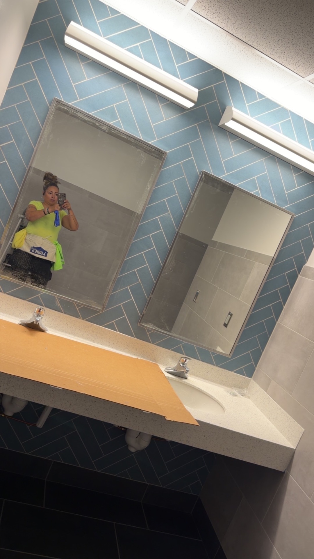Restroom Mirrors & Vanity Prep by ICT Post Construction Cleaning in Wichita
