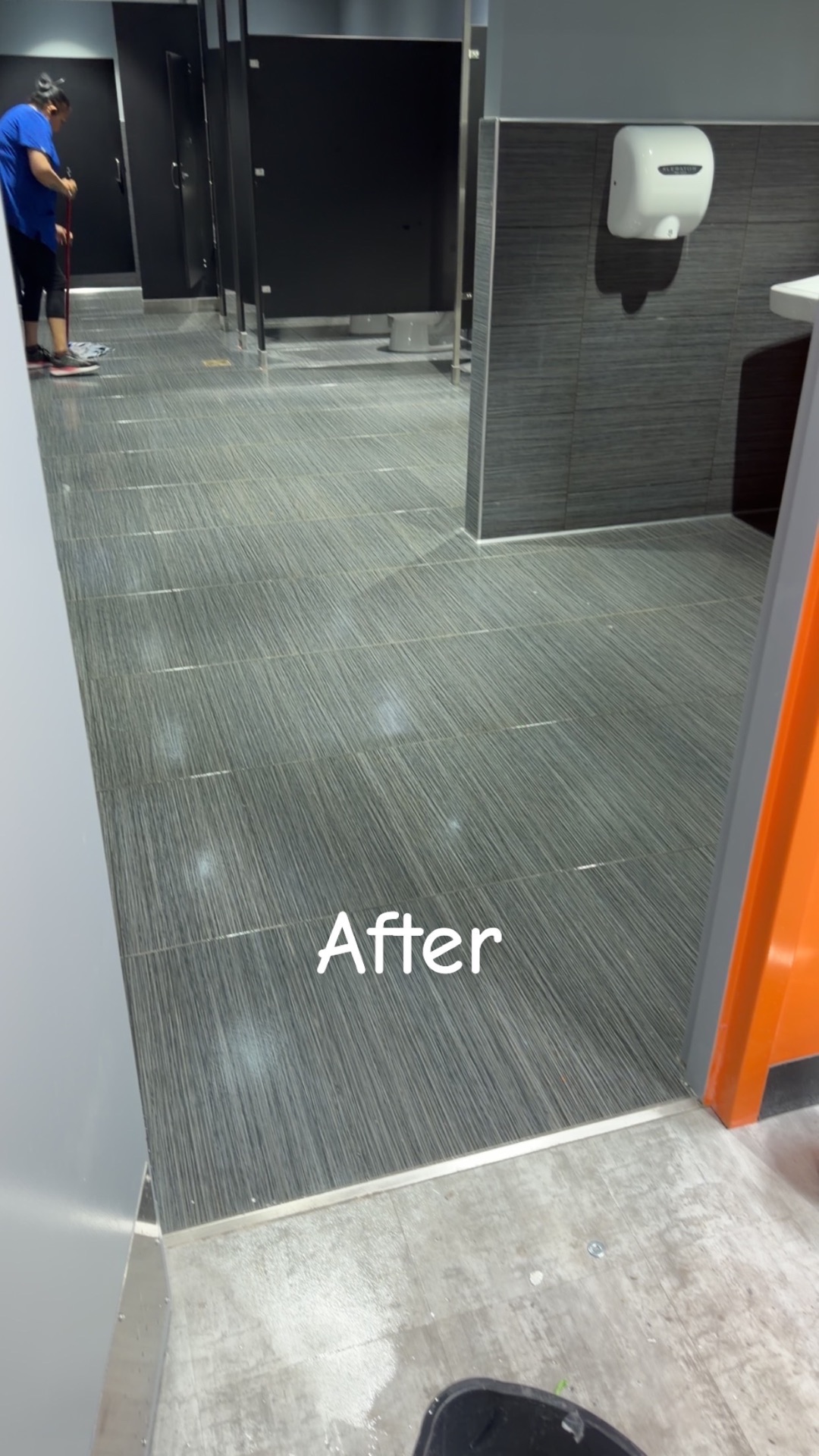 Restroom Tile Reset — after cleaning by ICT Post Construction Cleaning in Wichita